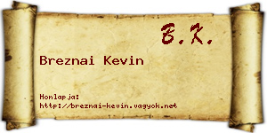 Breznai Kevin névjegykártya